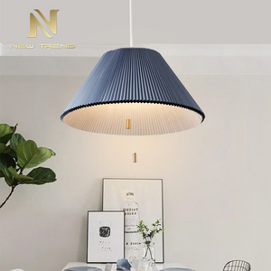 New Product Living Room Dinning Room Decoration Light Blue Umbrella Lampshade Modern Led Pendant Lamp