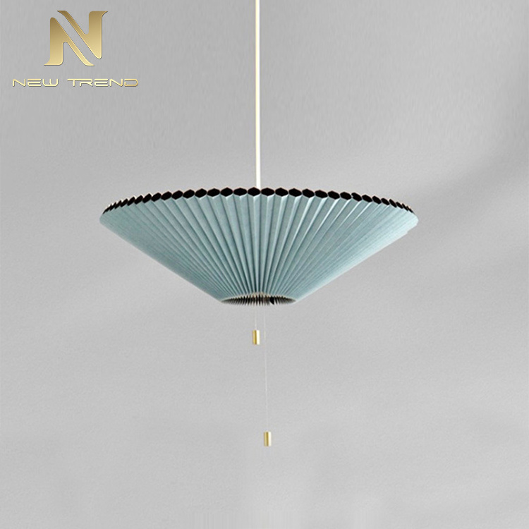 New Product Living Room Dinning Room Decoration Light Blue Umbrella Lampshade Modern Led Pendant Lamp