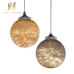 Low Price Bedroom Living Room Metal Chain Led Ceiling Light Hanging Glass Ball Chandelier