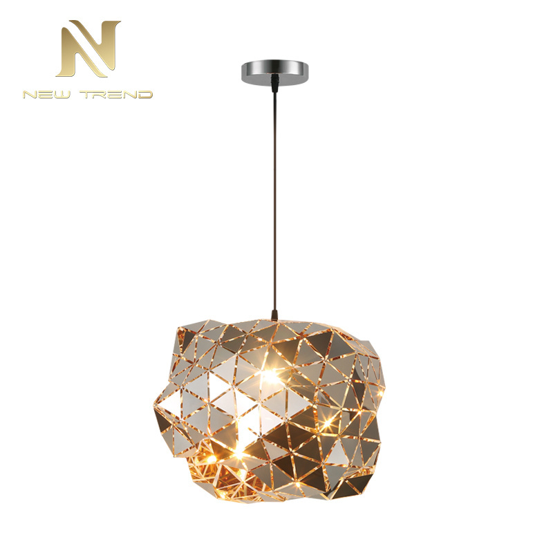 Creative Art Design Decoration Stainless Steel Gold Chrome Led Pendant Lamp