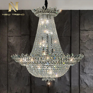 New Product Custom Retro Indoor Decoration Hotel Lobby Hall Villa Luxury Crystal LED Chandelier