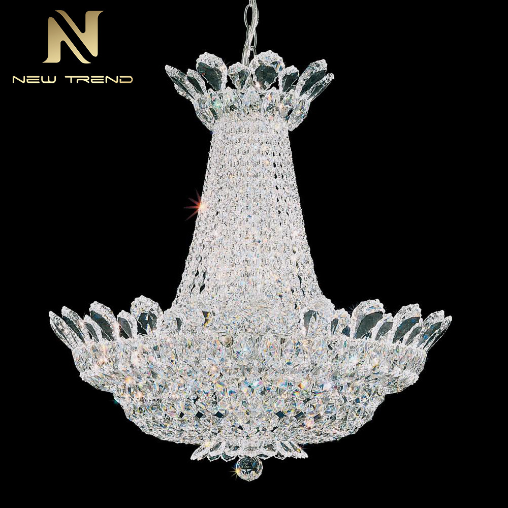 New Product Custom Retro Indoor Decoration Hotel Lobby Hall Villa Luxury Crystal LED Chandelier