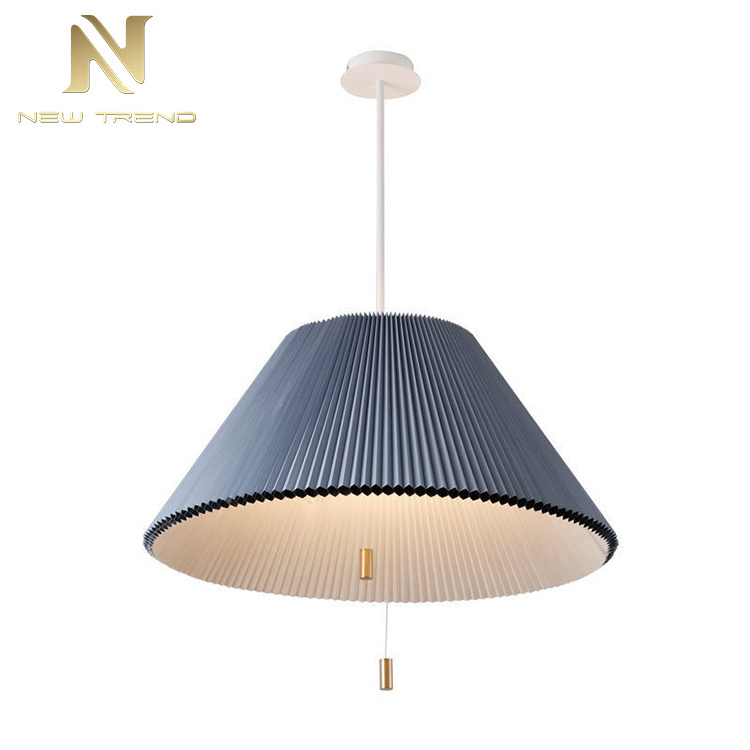 New Product Living Room Dinning Room Decoration Light Blue Umbrella Lampshade Modern Led Pendant Lamp