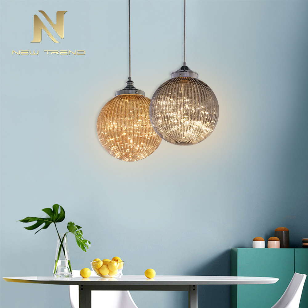 Low Price Bedroom Living Room Metal Chain Led Ceiling Light Hanging Glass Ball Chandelier