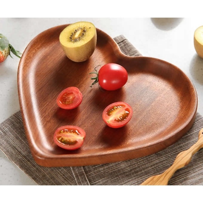 Organic Wooden Handmade and Wooden Heart Shape Serving Tray Hotel & Restaurant Use Attractive Look Wooden Food Serving Tray