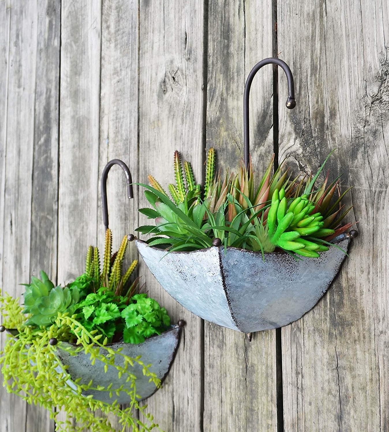 Unique Designed Inverted Umbrella Iron Planter Durable Home Decor Galvanized Flower Pots Metal Planter Indoor Decoration