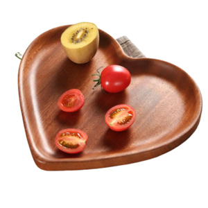 Organic Wooden Handmade and Wooden Heart Shape Serving Tray Hotel & Restaurant Use Attractive Look Wooden Food Serving Tray