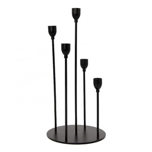 Modern Design Candles Stand Snatching Black  Christmas Fireplace Dining Table Centerpiece Candle Holder 5 Arms Candle Stand