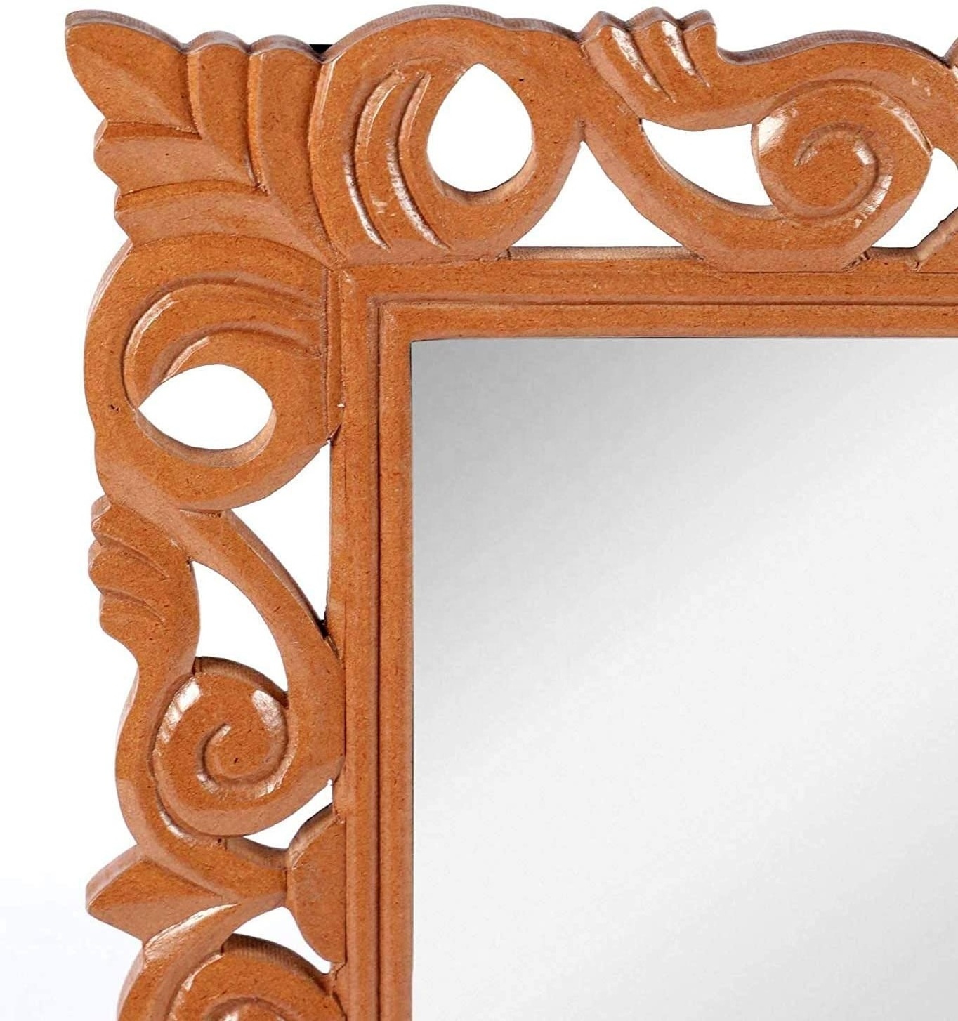 Home Decor Wooden Makeup Mirror Square Shape Wall Mirror For Living Room Bedroom 17.7*17.7 Inches Sustainable Wooden Mirror