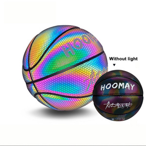 night light up official Glowing hologram After-Glow noctilucent strontium aluminate luminous reflective basketball balls