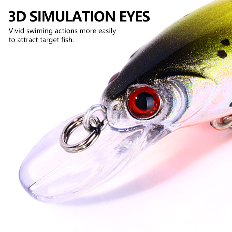 6cm-5.5g-8# Wobbler Fishing Minnow Lure Bait Sinking Lure with Noise Ball to Attract Fish in the Sea