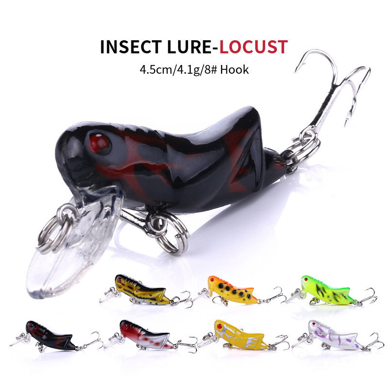 Plastic lure with feather fly cricket bait insects baits 4.5cm 3.4g cicadas false bait fishing lures