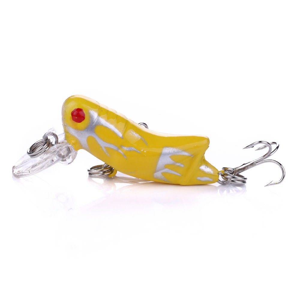 Plastic lure with feather fly cricket bait insects baits 4.5cm 3.4g cicadas false bait fishing lures