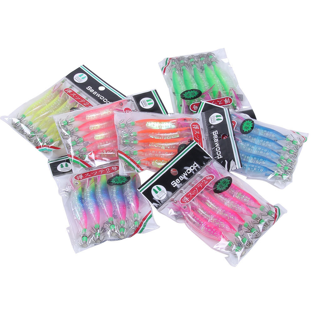 10CM-9.1G 5pcs/bag Electric Luminous Bionic Shrimp Shape Squid Fishing Lures