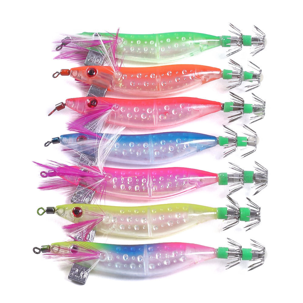 10CM-9.1G 5pcs/bag Electric Luminous Bionic Shrimp Shape Squid Fishing Lures