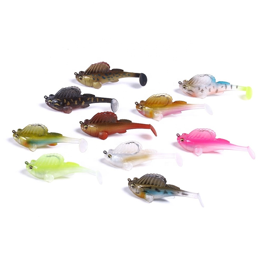 Swim Shad 70mm 14g Fishing Lure with Lead Rigged Soft Lure Softbaits Lure Sea Trout SwimBait for Bass Baitfish Lead inside