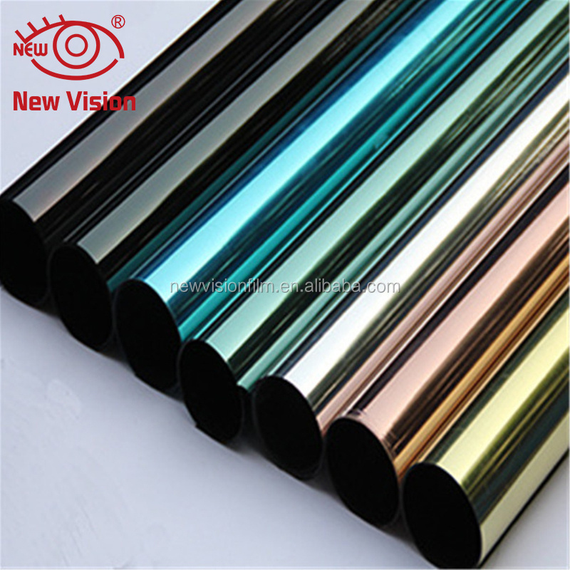 Good ductility silve/gold/green/blue color reflective window film mirror window film