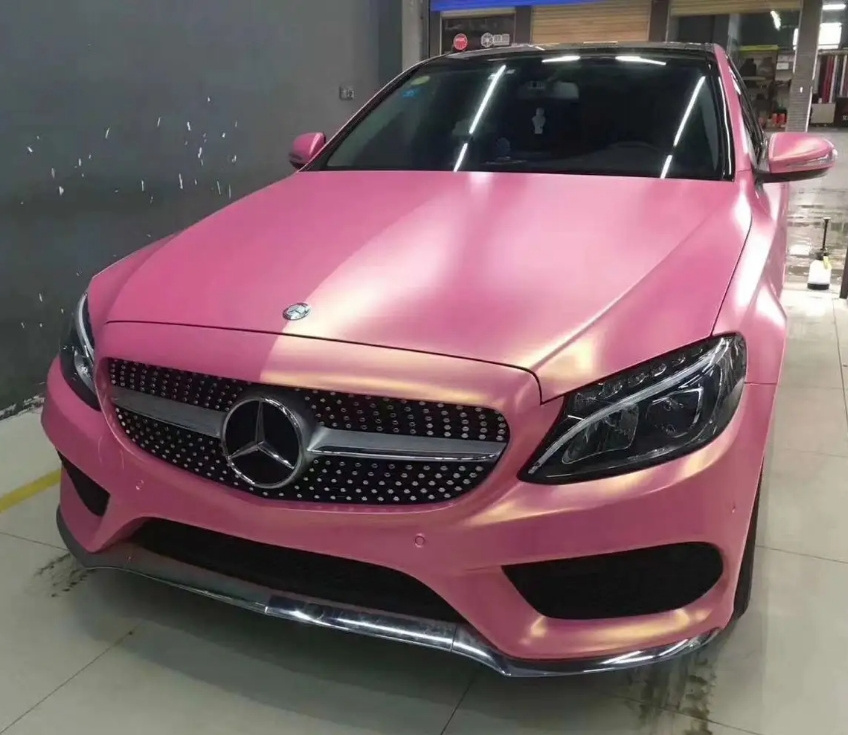 PVC Car vinyl Wrapping Gradient color change film Matte Diamond Sand Pink Pelicula para Coches PREGUNTAR EN PRIVADA