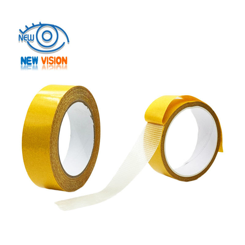 Self Adhesive Waterproof Seam Fabric Fiberglass Mesh Tape Glue Non-marking Double Sided Striped Fiber Tape