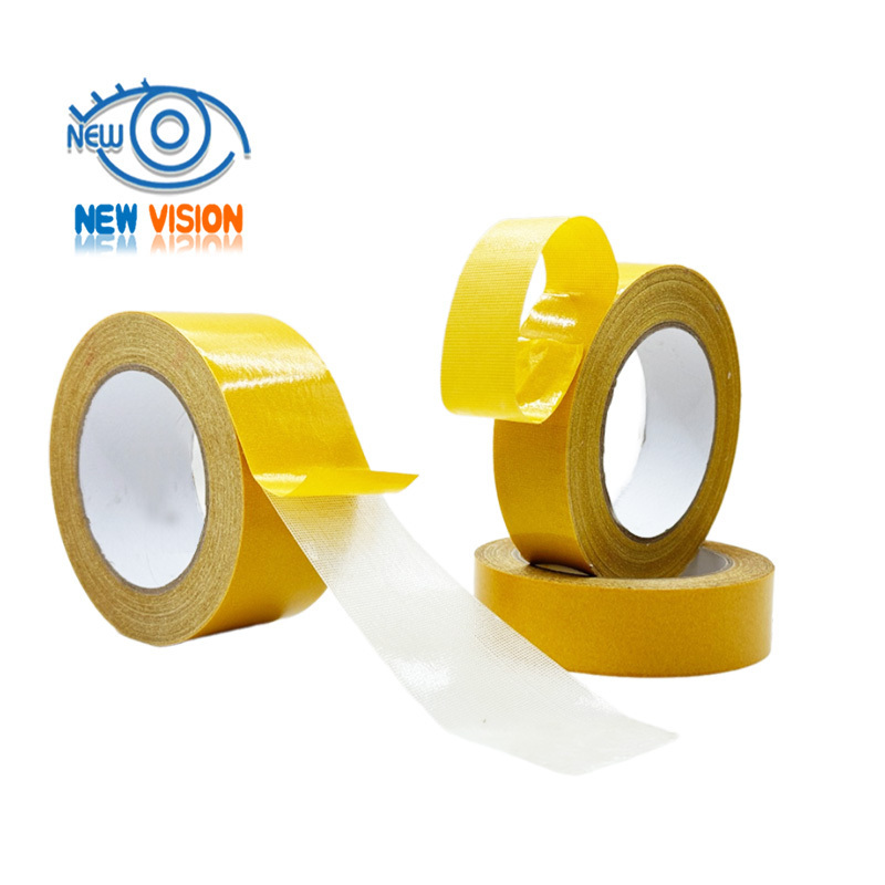 Self Adhesive Waterproof Seam Fabric Fiberglass Mesh Tape Glue Non-marking Double Sided Striped Fiber Tape