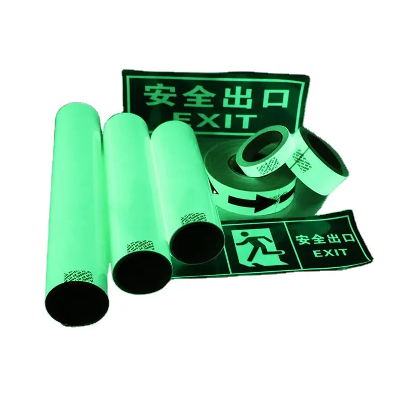 Safety Sign Cutting Eco Solvent UV Printing Glow In The Dark Self Adhesive Sticker Tape Photo luminescent Vinyl Film