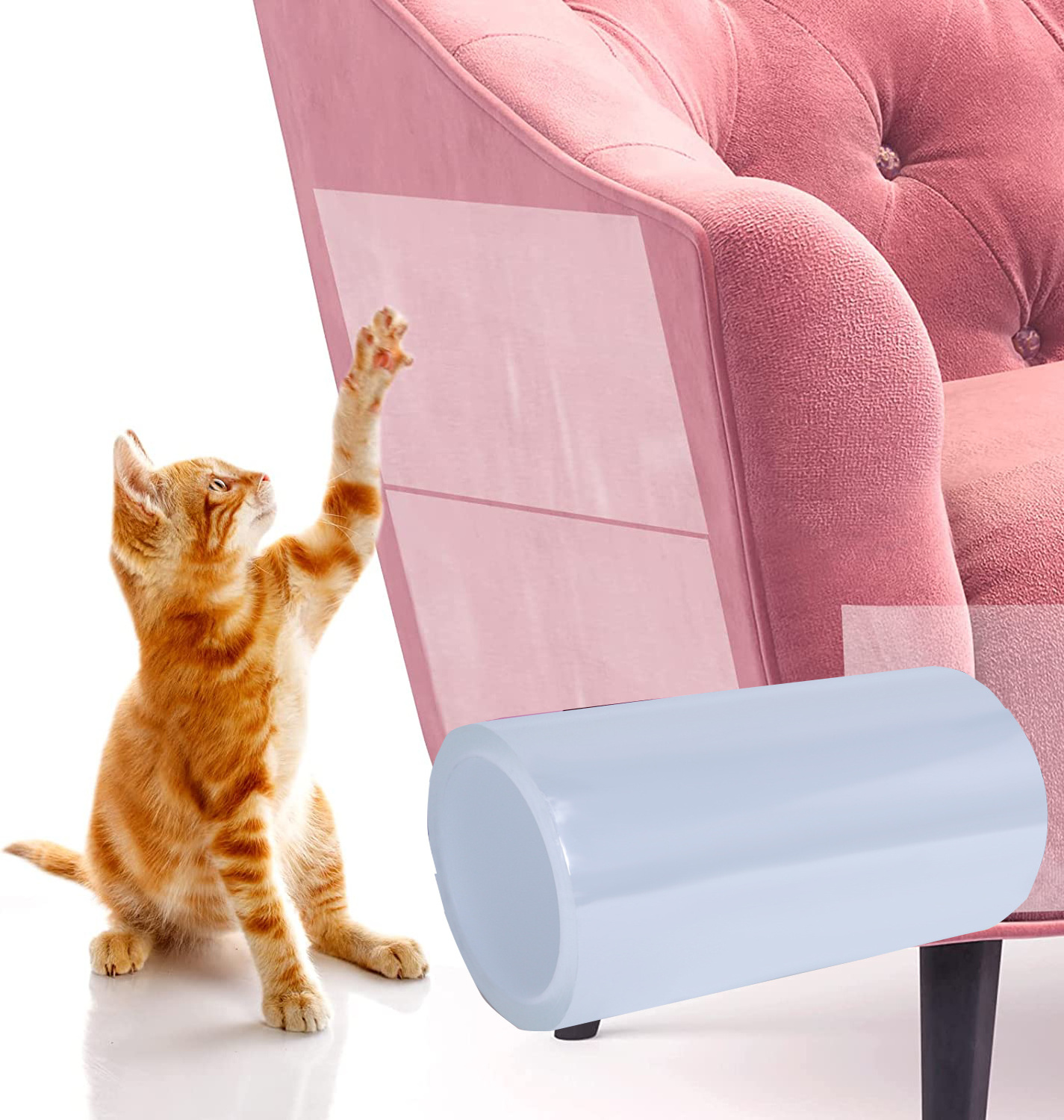 Clear Furniture Protector Sticker for Couch Cat Training Tape Double Sided Cat Scratch Deterrent Tape