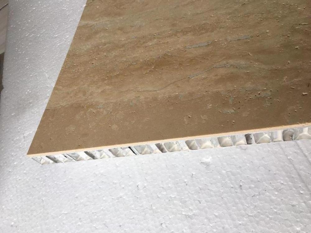 Beige Travertine Panel  Stone Composite Panels Facade Wall Cladding