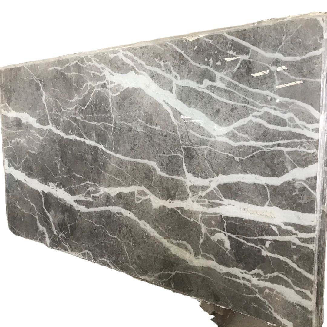 Glass Backed Translucent Back lit Grey Marble Thin Stone Veneer for Wall