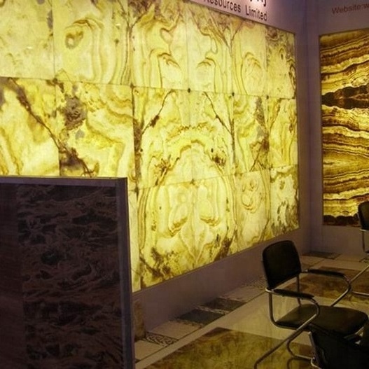 Glassed Backed Backlit Laminated Thin Onyx Marble Wall Panel