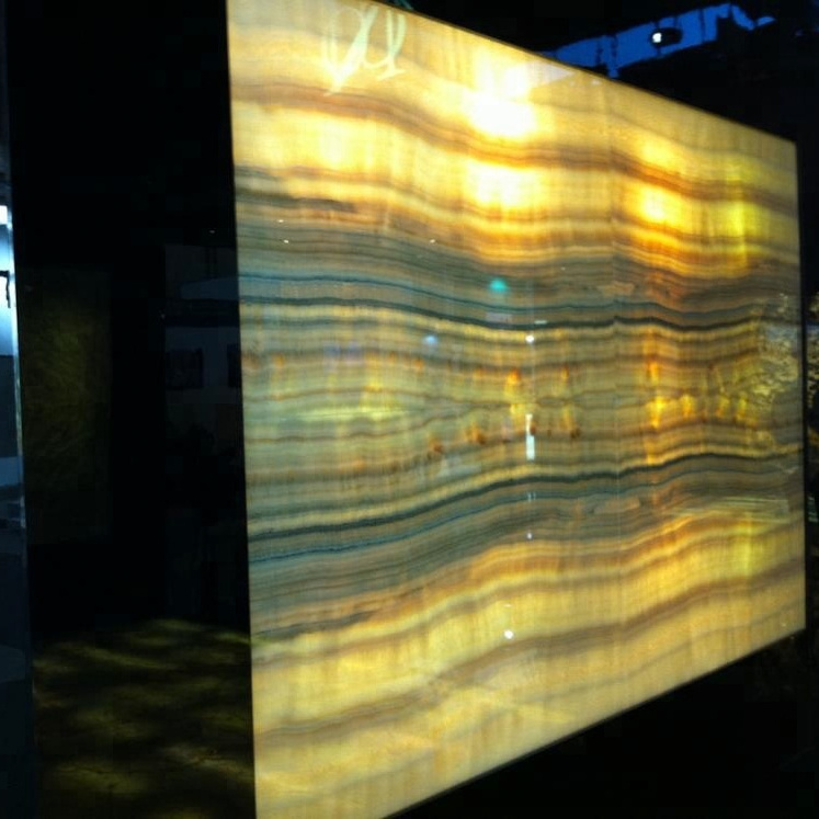 Glassed Backed Backlit Laminated Thin Onyx Marble Wall Panel