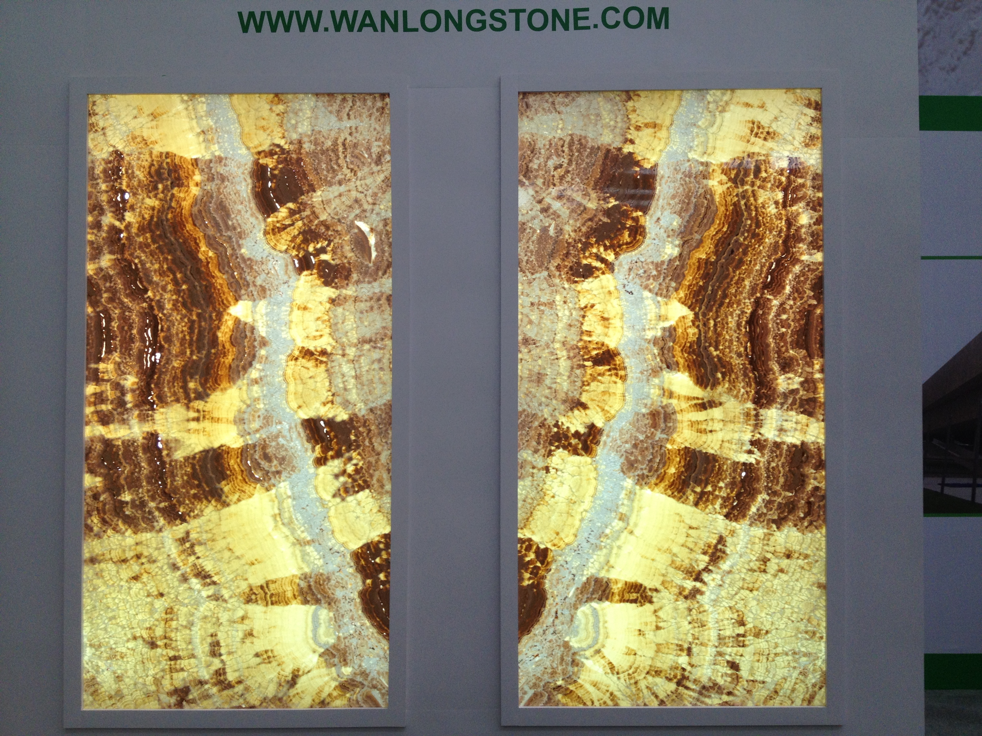 Glassed Backed Backlit Laminated Thin Onyx Marble Wall Panel