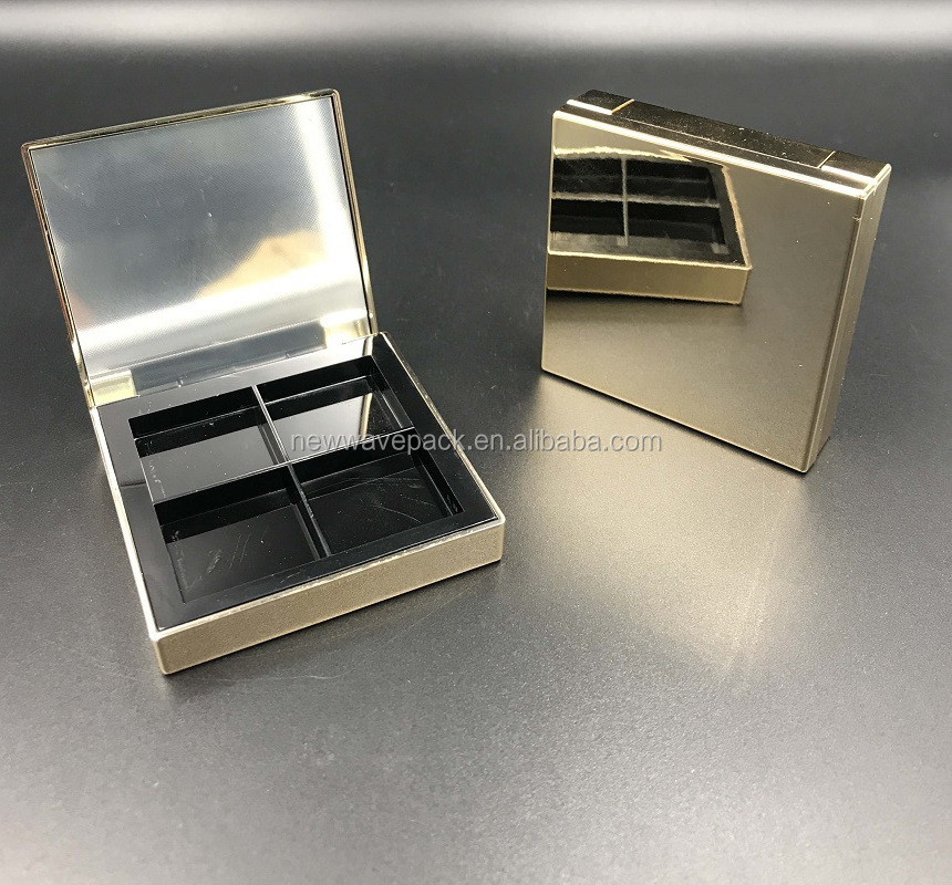 High quality cosmetics powder case square design empty blush compact powder container