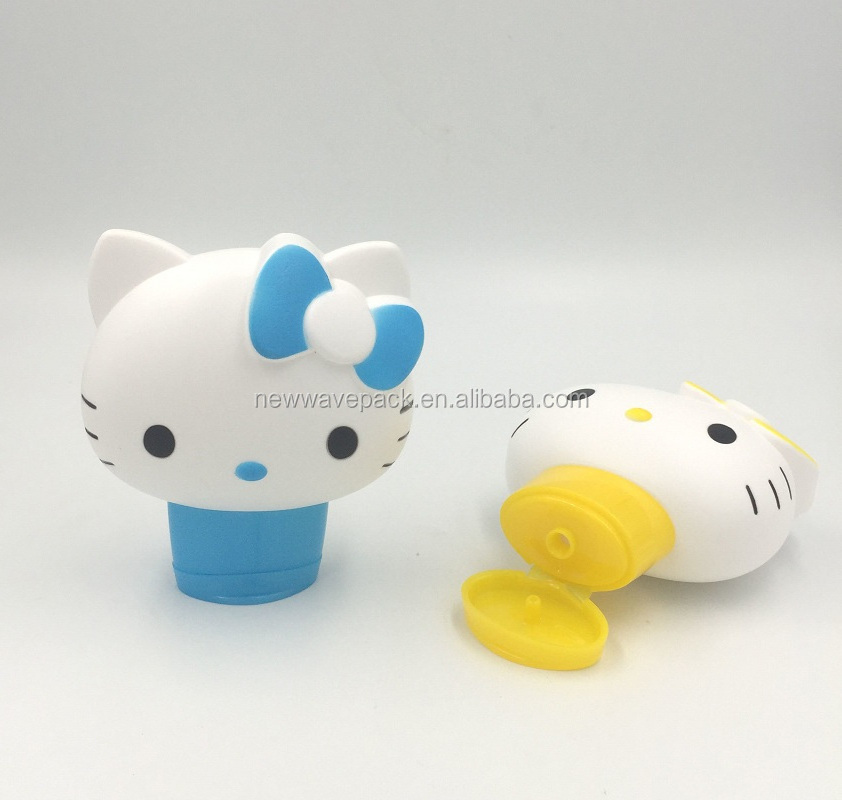 100ml PE empty cute cat-head shape lotion/oil bottle HELLO KITTY