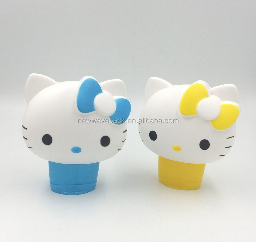 100ml PE empty cute cat-head shape lotion/oil bottle HELLO KITTY