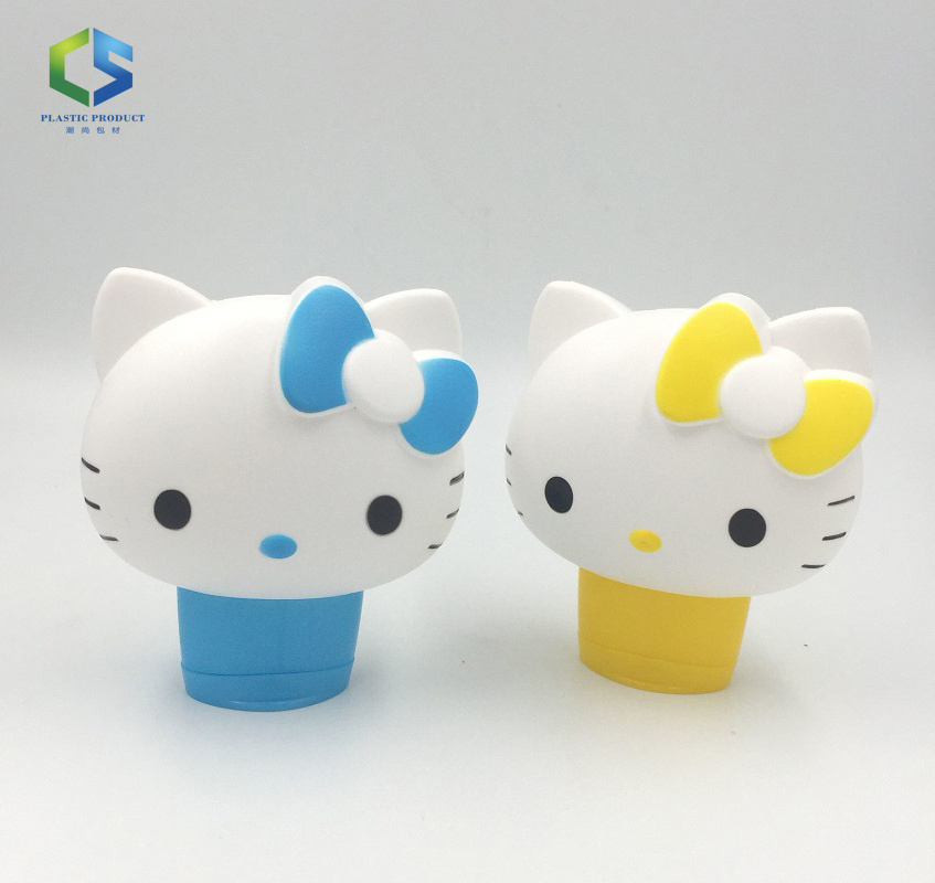 100ml PE empty cute cat-head shape lotion/oil bottle HELLO KITTY