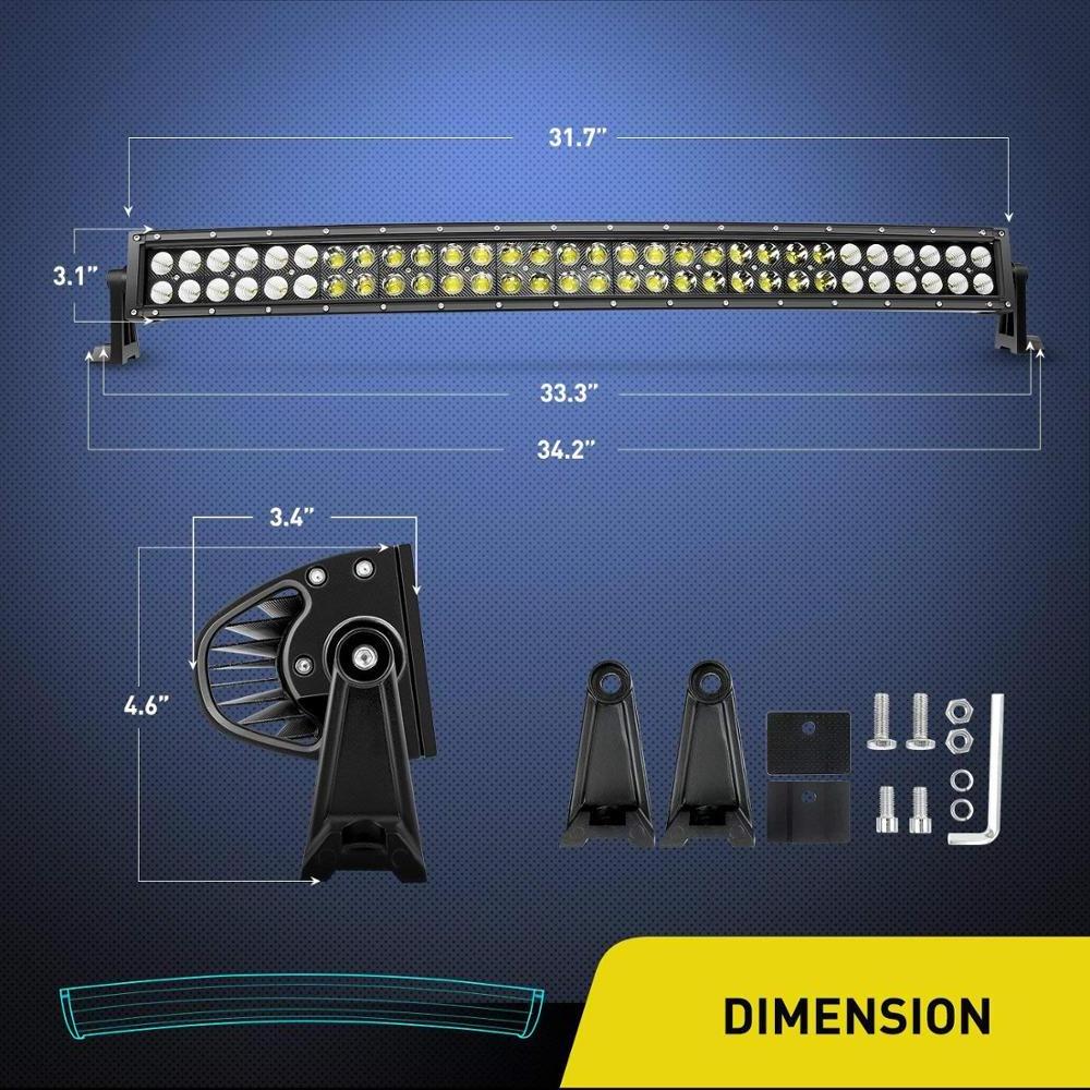 Car Accessories Hot Sale 32 Inch 180W Curved Battery Powered LED Ramp Light Bar for Off Road Truck