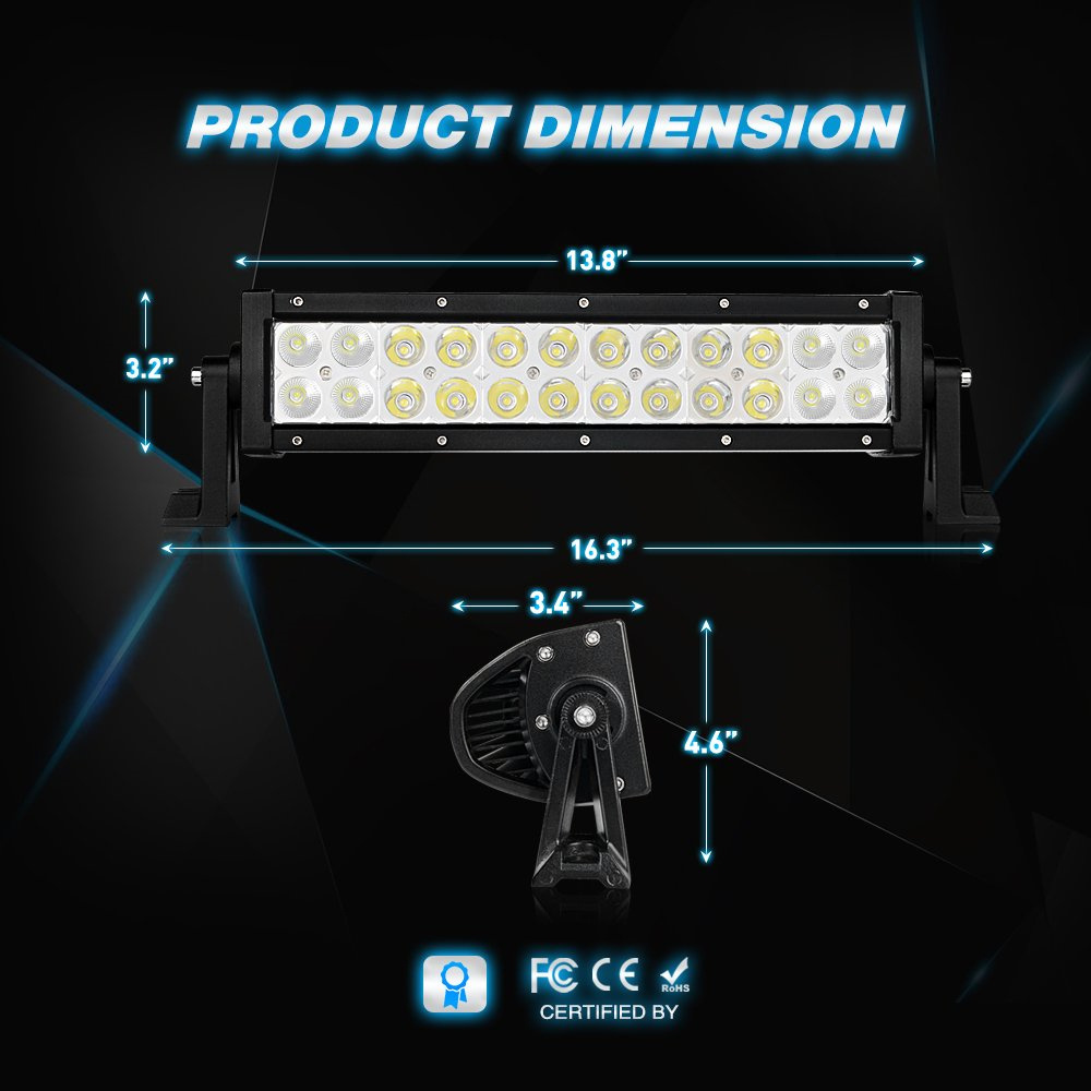 2 Years Warranty Super Bright 72W Off Road 14 Inch LED Driving Light Bar 12 Volt 24 Volt for Car Truck ATV