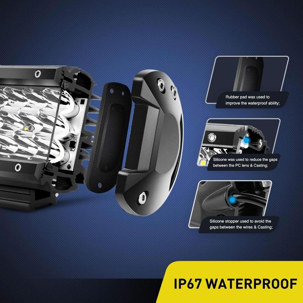 Car Accessories Waterproof 4 Inch 36W Car Yellow Led Light Bar Barras de luz LED ambar para camiones