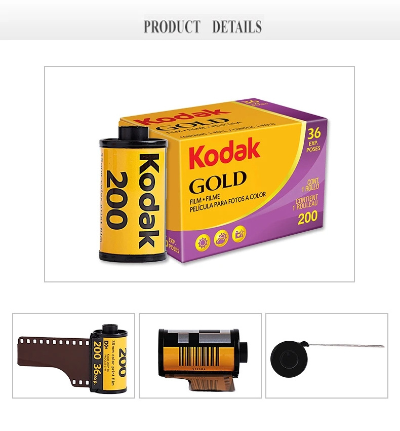 KODAK GOLD 200 35mm Film 36 Exposures per Roll for M35/M38 Cameras (Expiration Date: 2025) Saturated Color Negative Instant Film