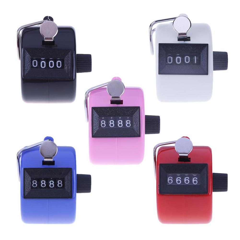 4 Digit Number Counters Hand Finger Mechanical Manual Counting Tally Clicker Timer Outdoor Sport Golf Soccer Counter Key Ring