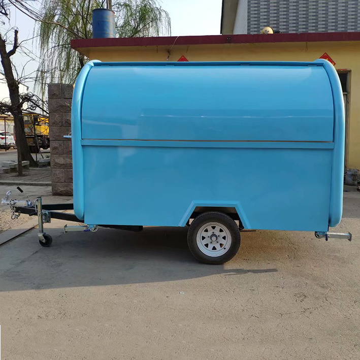 High quality mobile round bar trailers commercial club trailer Mobile barbecue fast food truck food trailer carts