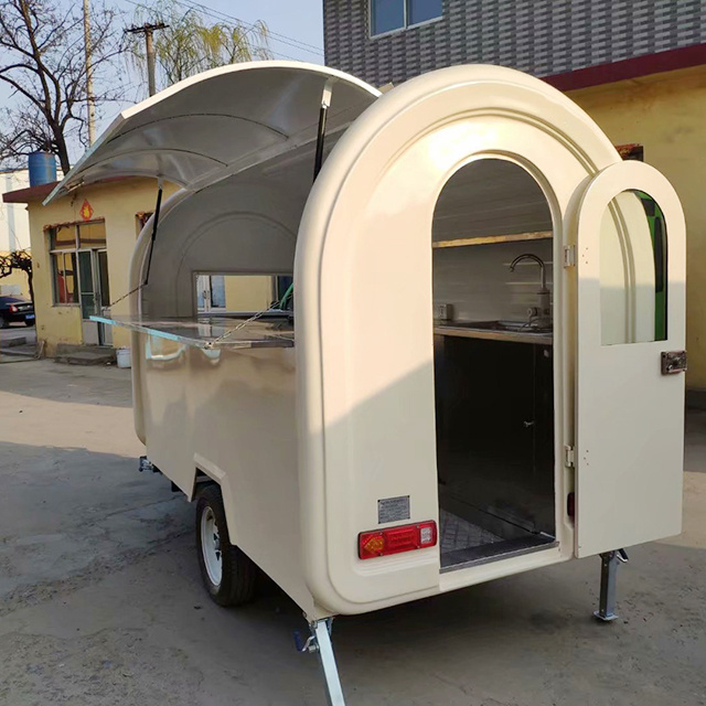 High quality mobile round bar trailers commercial club trailer Mobile barbecue fast food truck food trailer carts