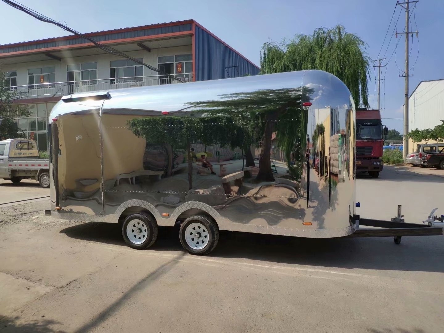 Commercial Airstream Camper Trailer Mobile Stainless Steel Food Cart Airstream Food Trailer