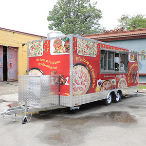 Fully Equipment Mobile Food Truck Used Fast Custom Food Trucks Concession Trailer With Extension For Small Business