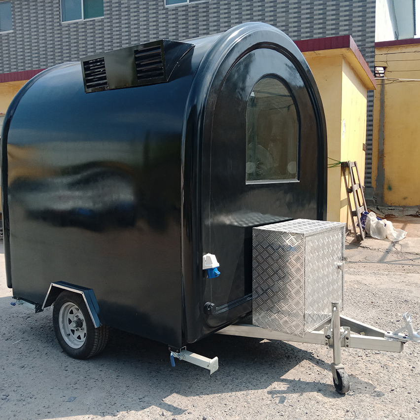 Fully Equipped Coffee Cart Cake Vending Truck 220V/380V Outdoor Catering Round Food Trailer With Pizza Oven