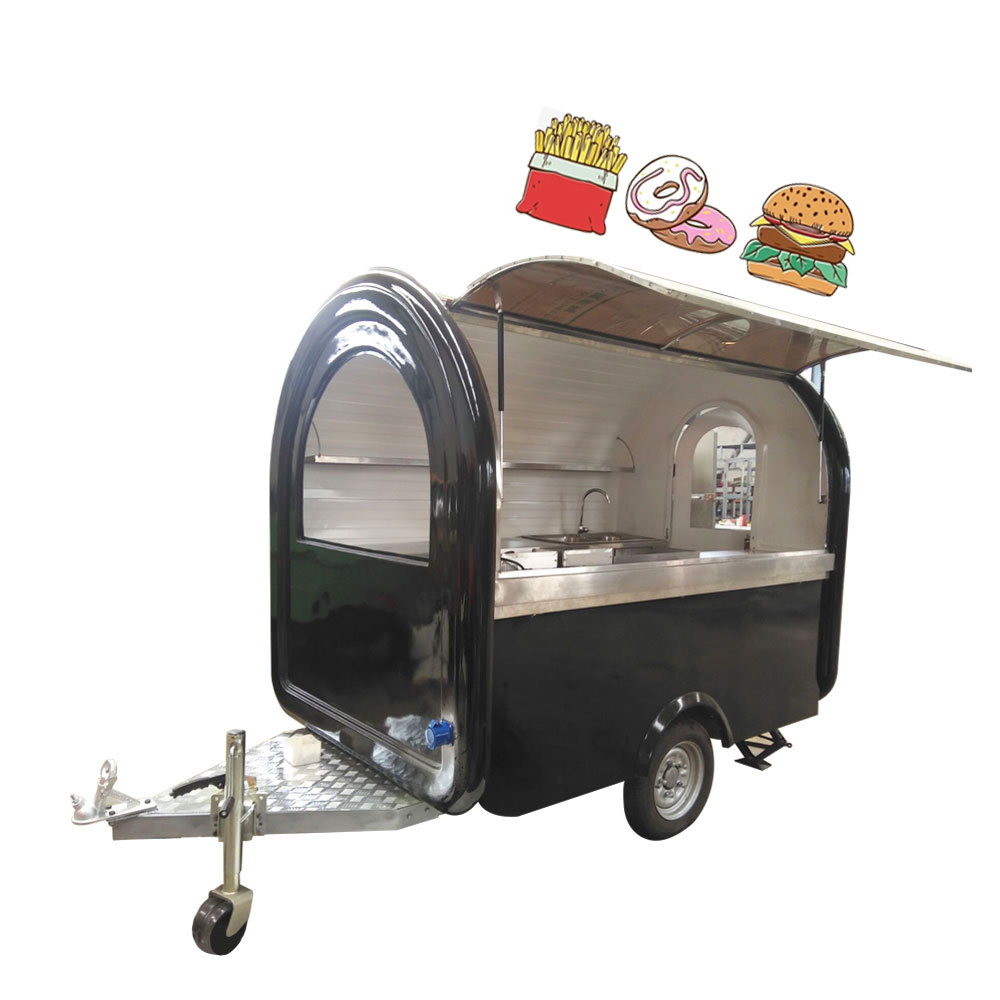 One-stop service custom design Round Food Trailer Fashion design China street mobile fruits vending food cart with sink