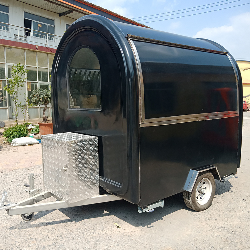 Fully Equipped Coffee Cart Cake Vending Truck 220V/380V Outdoor Catering Round Food Trailer With Pizza Oven