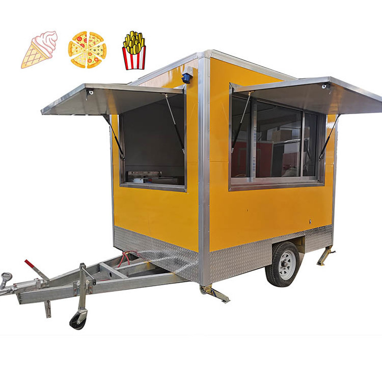 Perfect technology Strong safeguard shipping container food trailer big wheels bbq pizza food trailer