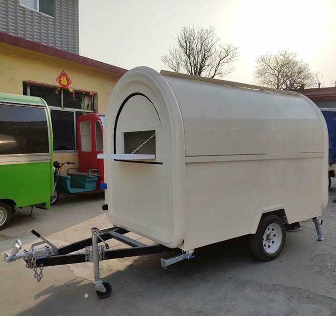 High quality mobile round bar trailers commercial club trailer Mobile barbecue fast food truck food trailer carts