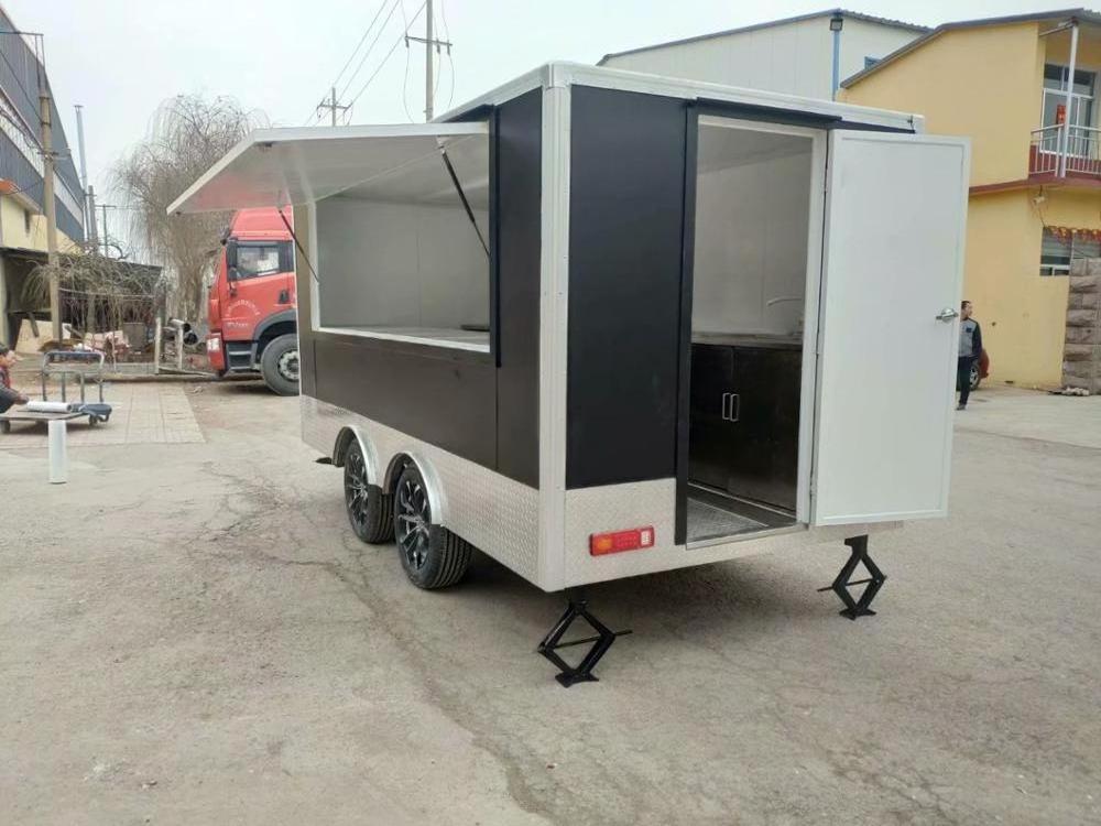 Mobile kitchen trailer caravans for sale dubai mobile food cars  popcorn machine and hotdog grill square food trailer